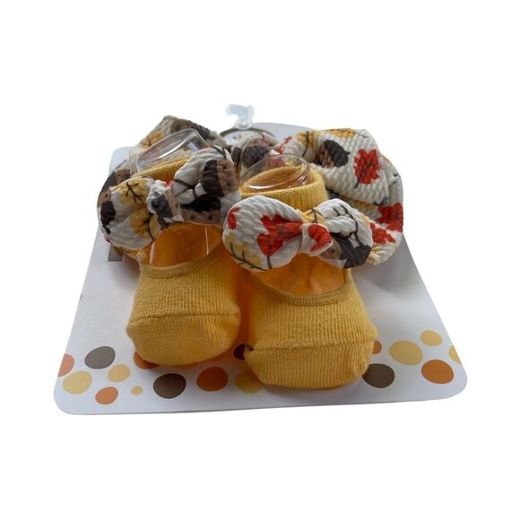 Little Me 0-12 Month Infant Knit Autumn Headband & Bootie Set NWT - Picture 2 of 4